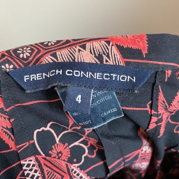 French Connection Sz 4 Pleated Floral High Waist Flare A-Line Skirt Boho - Picture 5 of 6